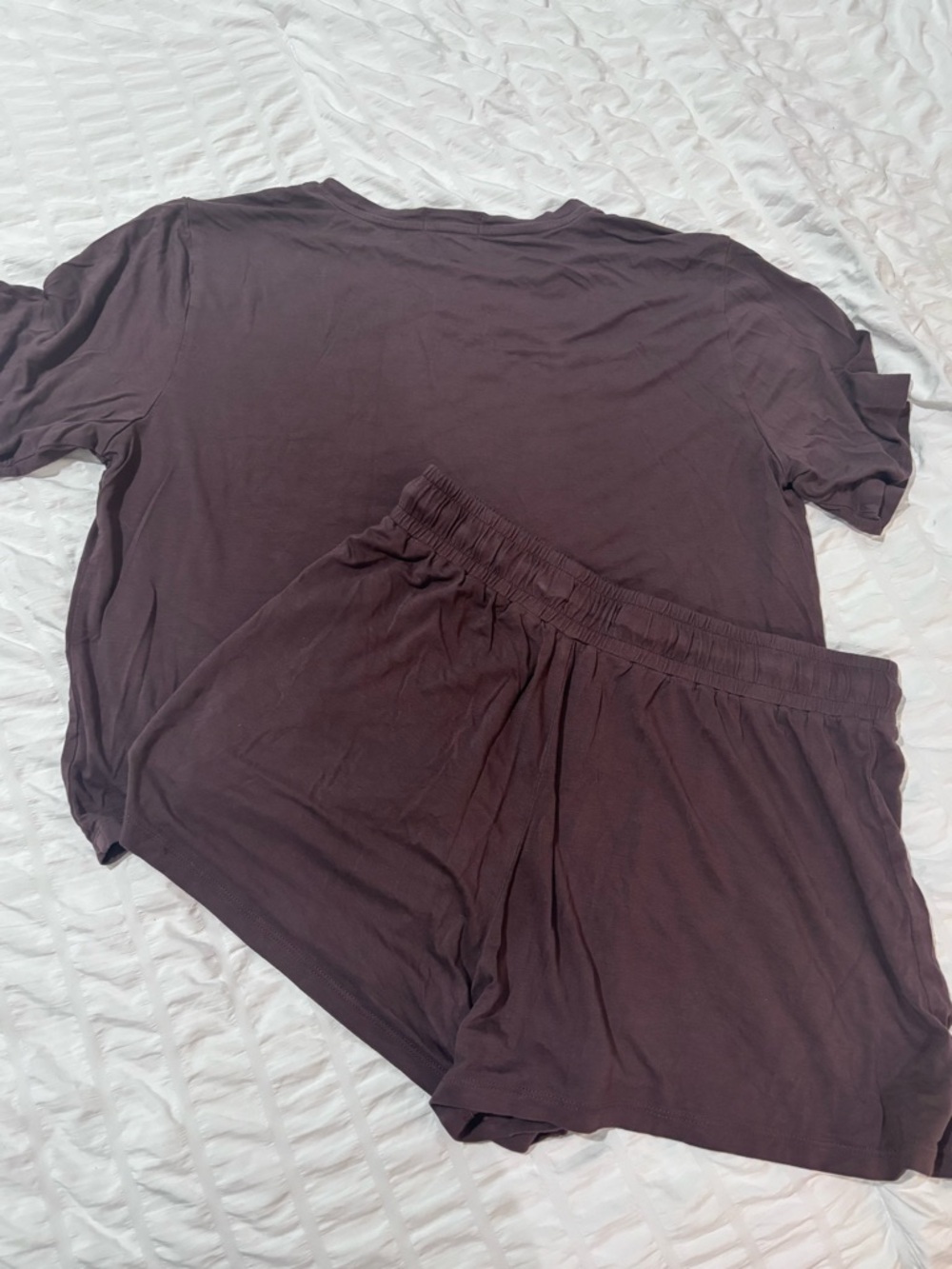 NUUDS Women’s Pajama Short Set in Coffee - Size Small Lounge - Picture 3 of 4